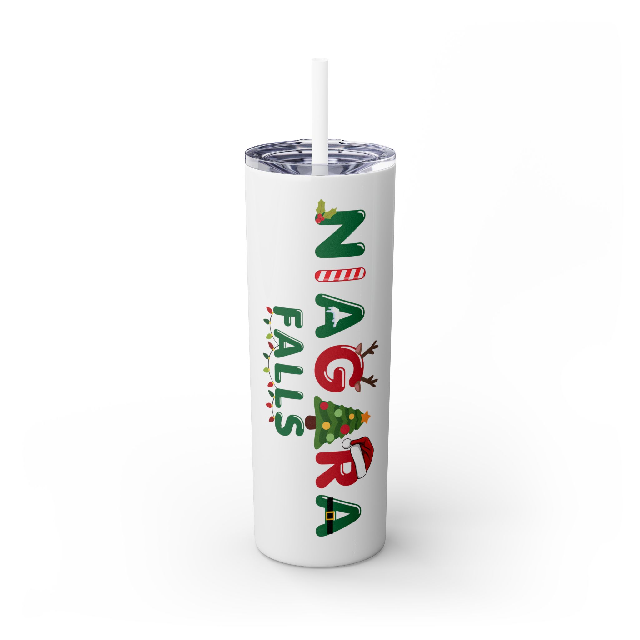 Skinny Tumbler with Straw, 20oz – Deck the Falls Collection