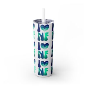 Skinny Tumbler with Straw, 20oz - I Love Niagara Falls Collection