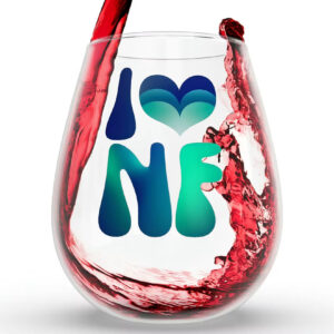 Stemless Wine Glass, 11.75oz - I Love Niagara Falls Collection